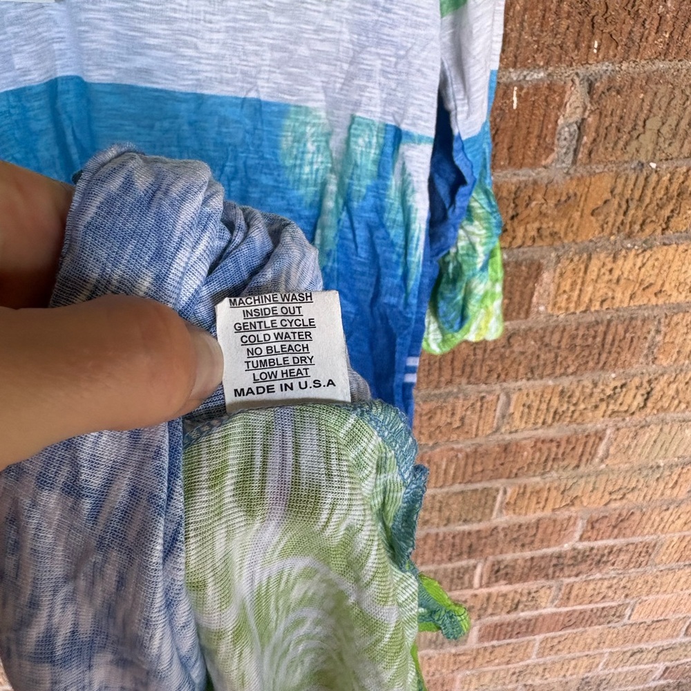 David Cline Women's Dress Palm Tree Abstract Artsy Short Sleeve Size L NWT - Picture 4 of 6